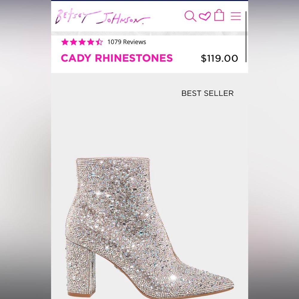 Betsey Johnson CADY RHINESTONE BOOTS BRAND NEW.